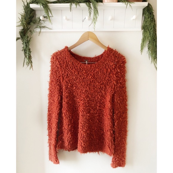 Free People Sweaters - Free People Shabby Orange Sweater Size Large